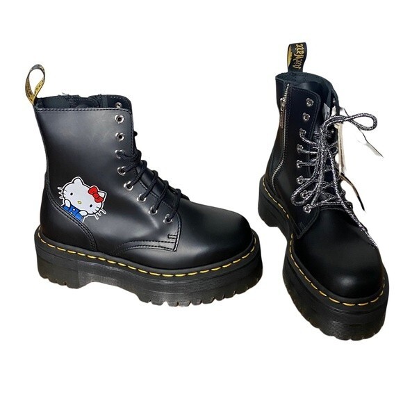 NWT Dr. Martens Jadon Hello Kitty Boots Combat Platform Y2K Size 5 - Picture 3 of 12